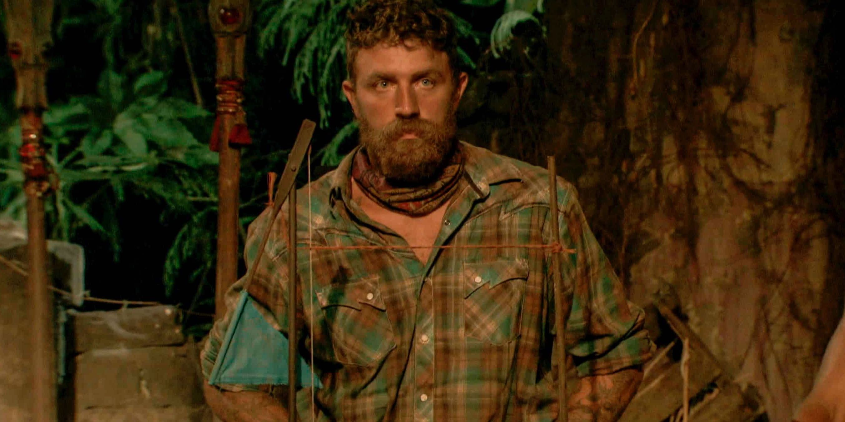 Ben in place of the fire making challenge in Survivor