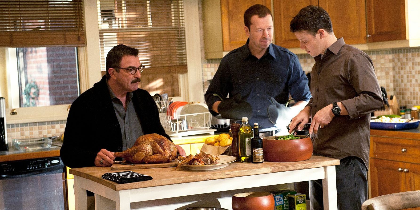 Frank (Tom Selleck) at the kitchen table in Blue Bloods