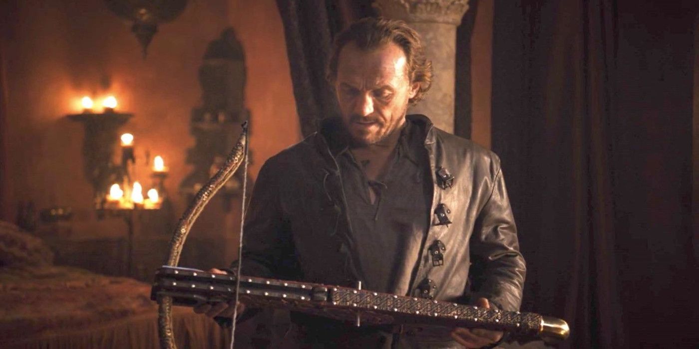 Bronn with a crossbow in Gameof Thrones
