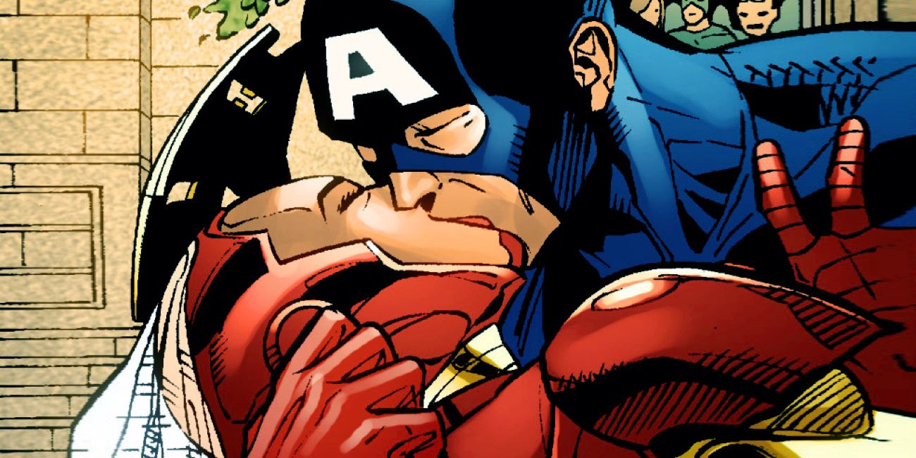 Captain America Kissing Iron Man Comic