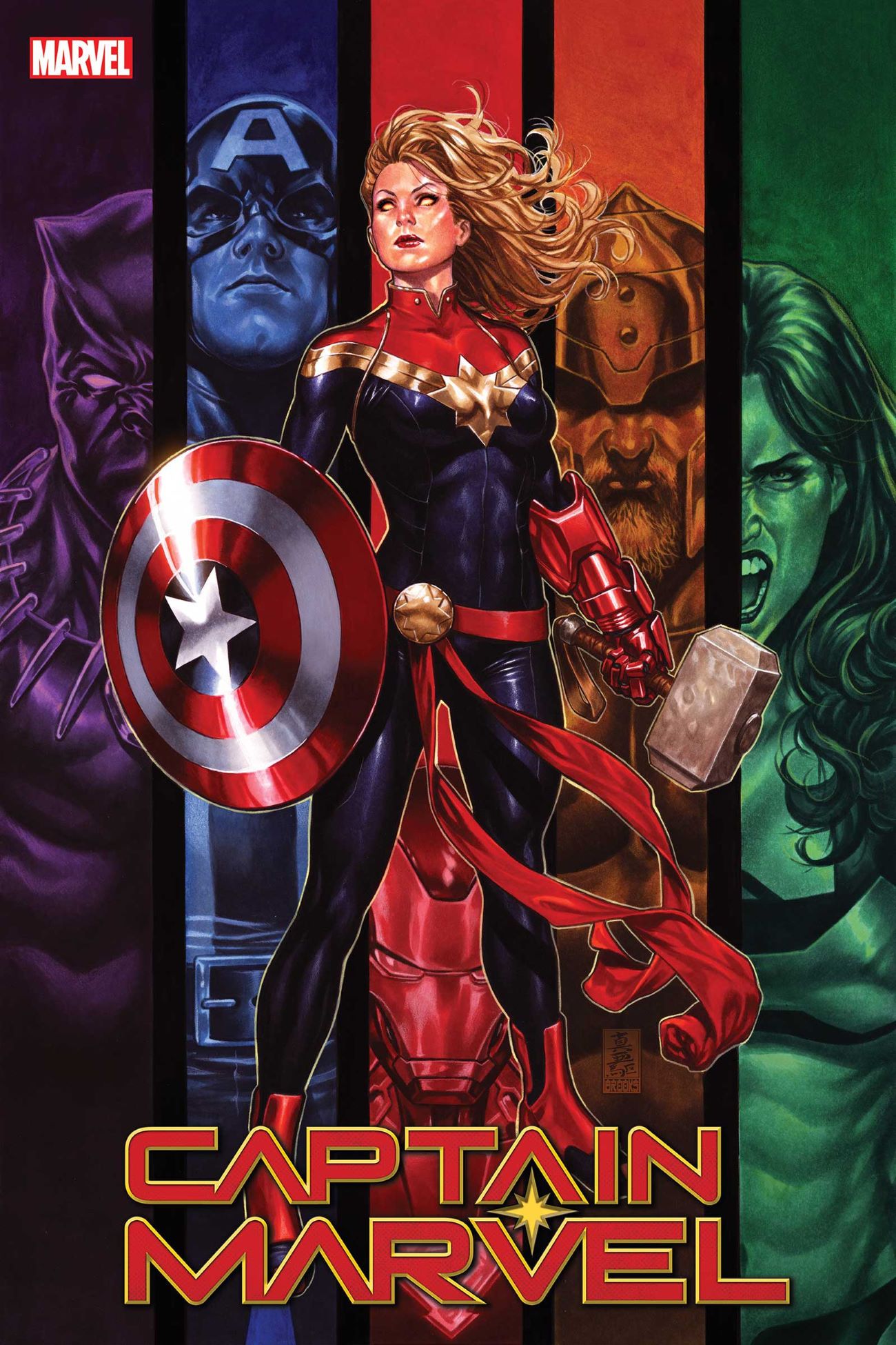 Captain Marvel 16 Shield Hammer Comic Cover