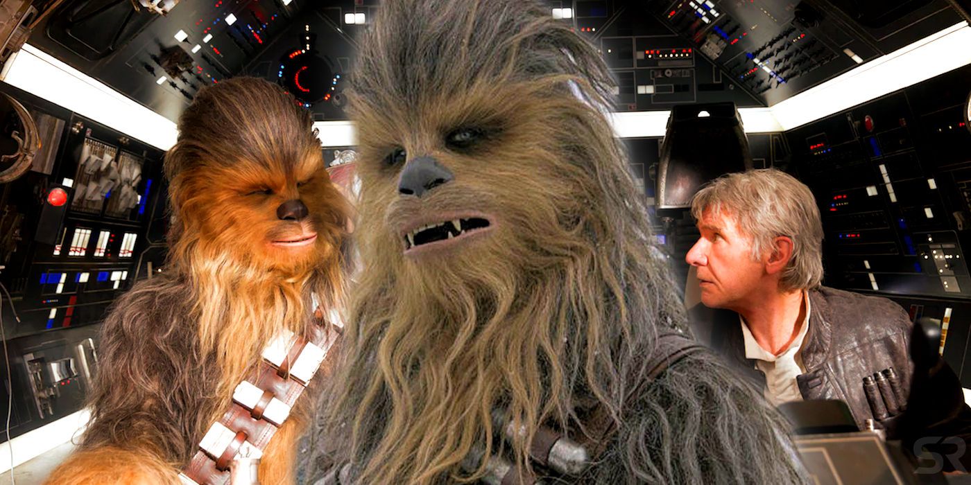 Chewbacca with Han Solo in The Force Awakens