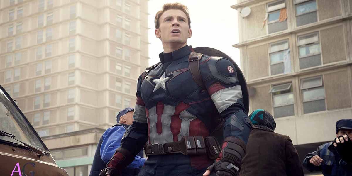 Captain America looks up towards the sky from Age of Ultron 