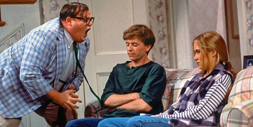 Chris Farley screaming at David Spade on Saturday Night Live