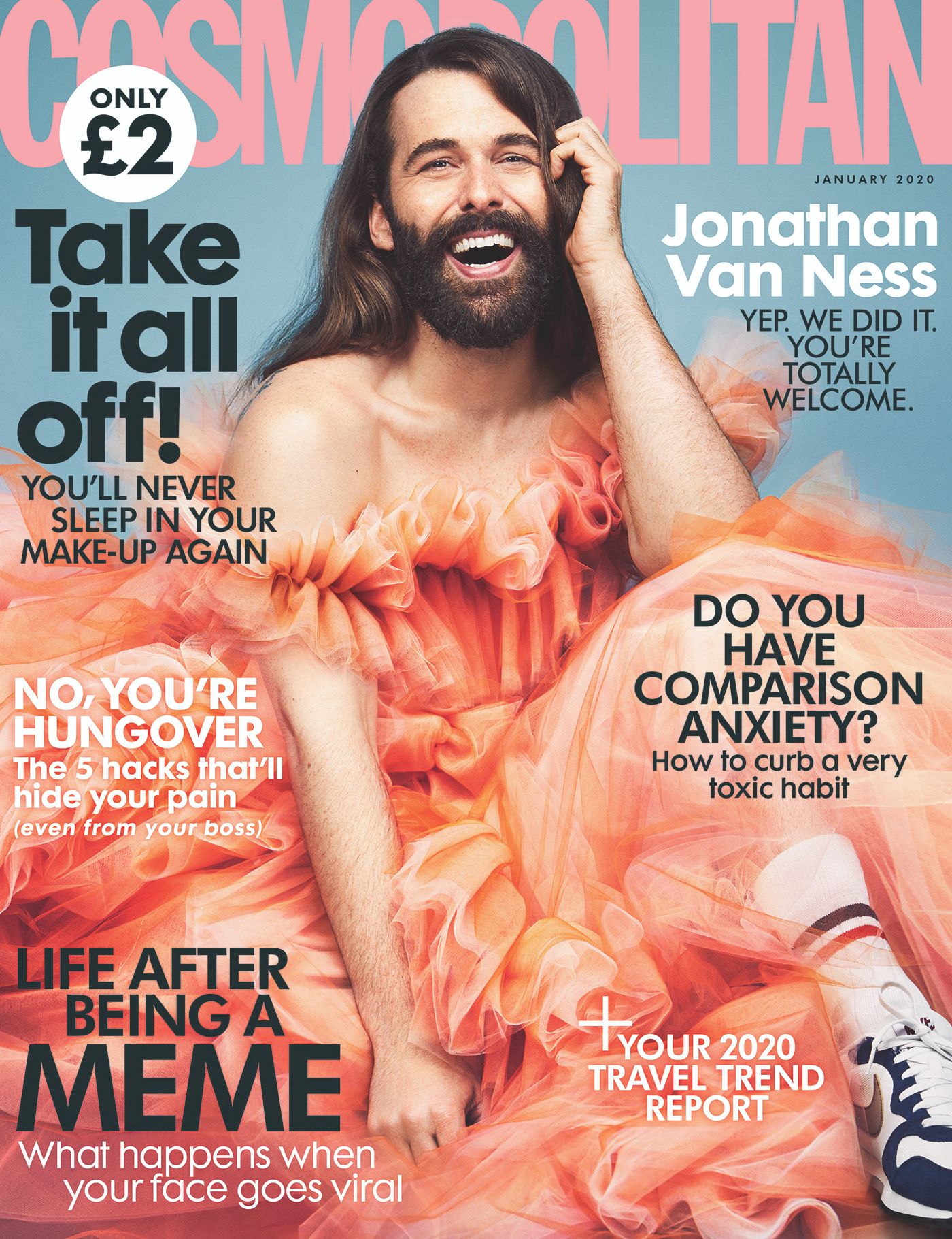 Cosmopolitan cover with Jonathan Van Ness