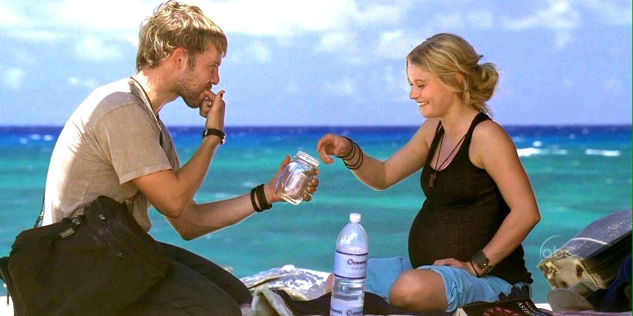 Charlie and Claire eat imaginary peanut butter in Lost