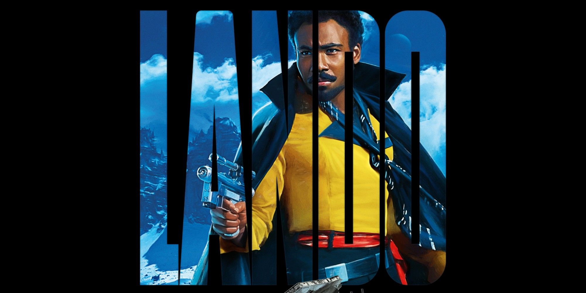 Donald Glover as Lando with Blaster in Solo A Star Wars Story