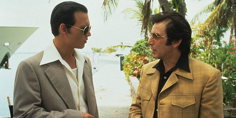 Donnie (Johnny Depp) and Lefty (Al Pacino) talking in Donnie Brasco