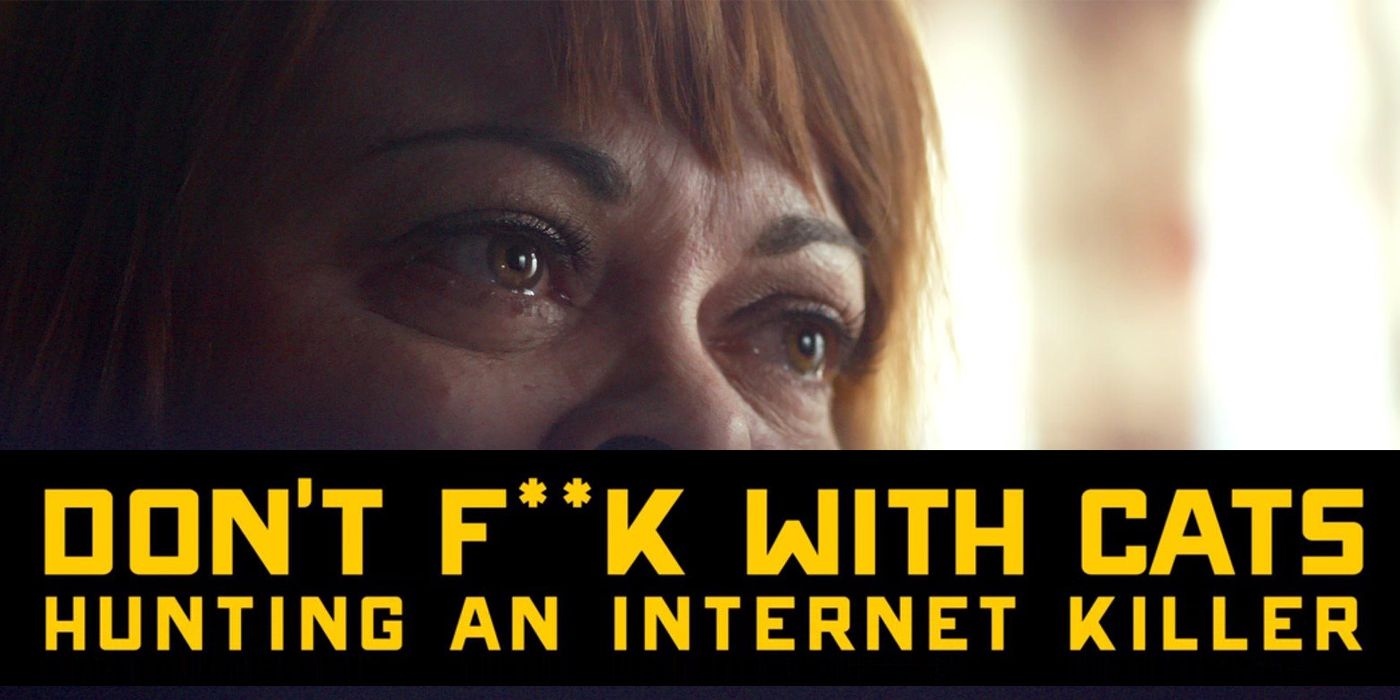 Title image from Don't F**k With Cats featuring the title below with a woman's eyes above.