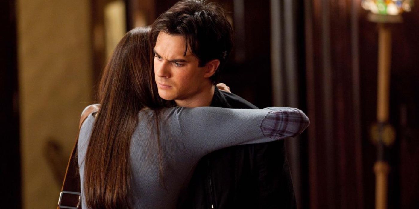 Elena hugging Damon