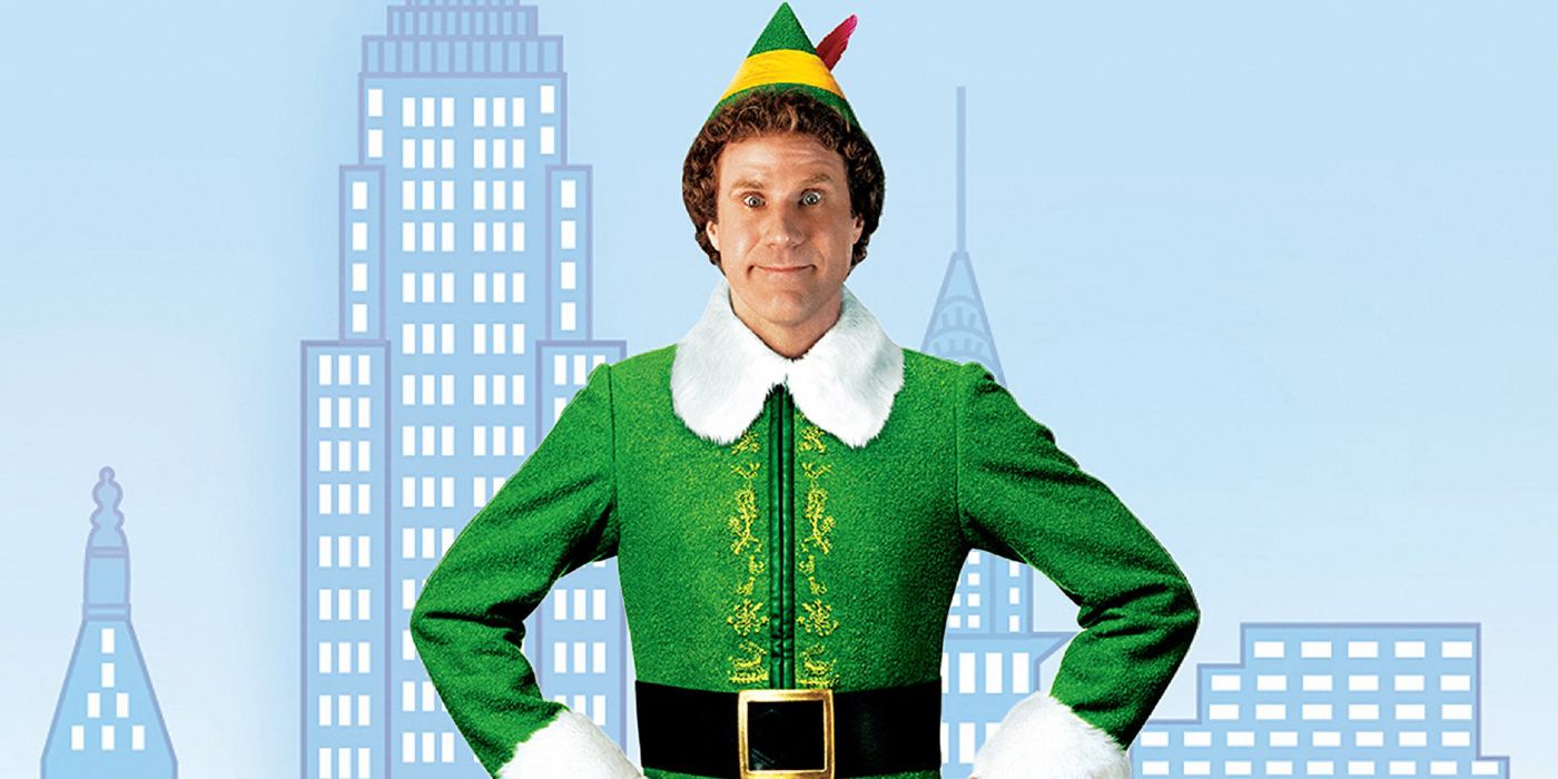 Will Ferrell smiling on the Elf poster