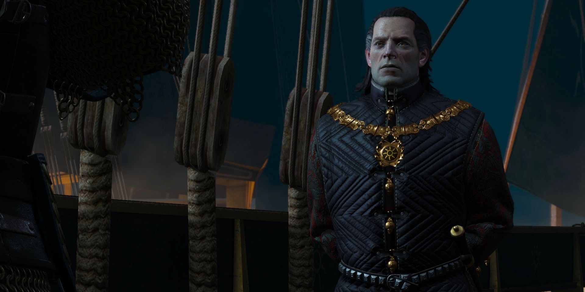 The Witcher Emhyr meets Geralt on his royal ship