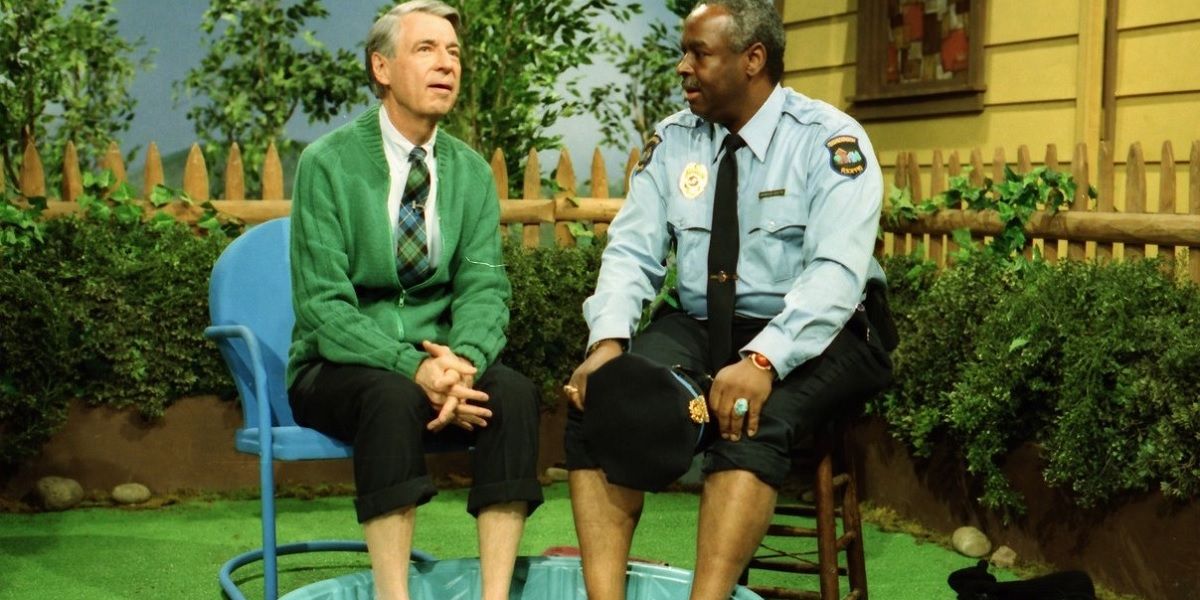 Fred Rogers and Officer Francois Clemmons in Mister Rogers Neighborhood