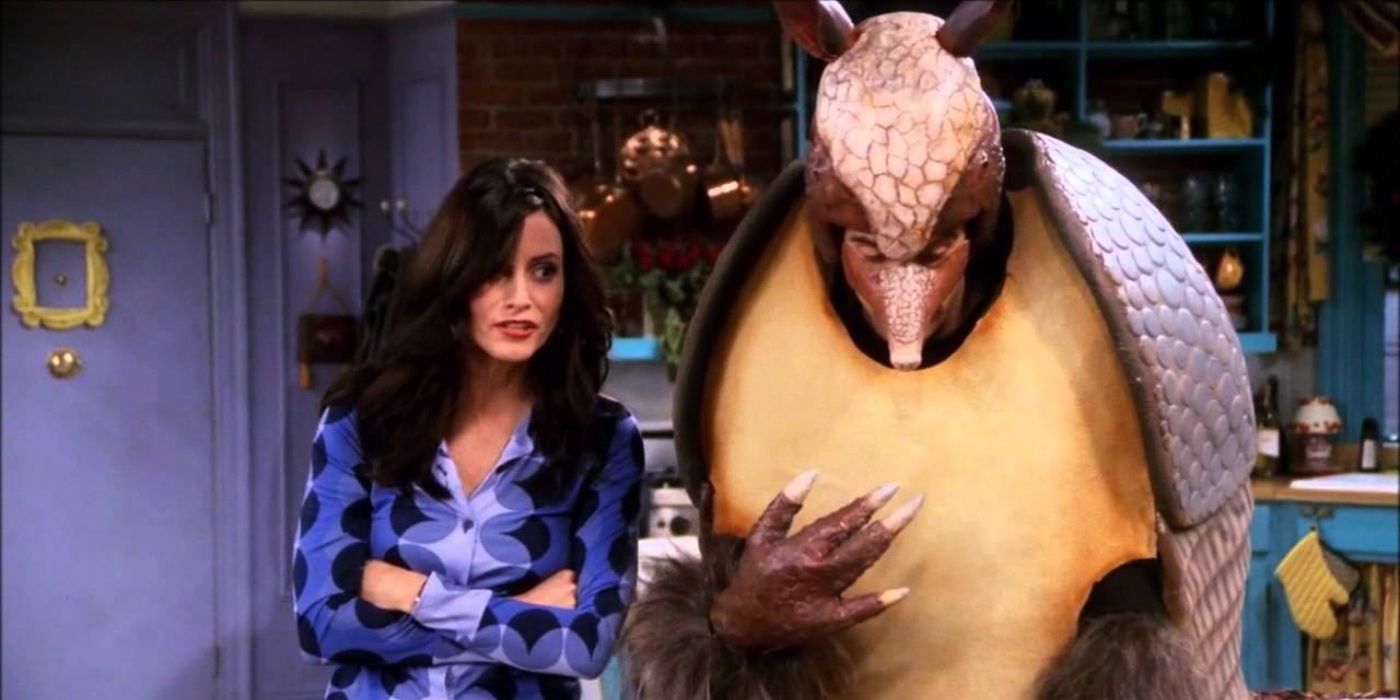 Ross and Monica in the Friends episode 