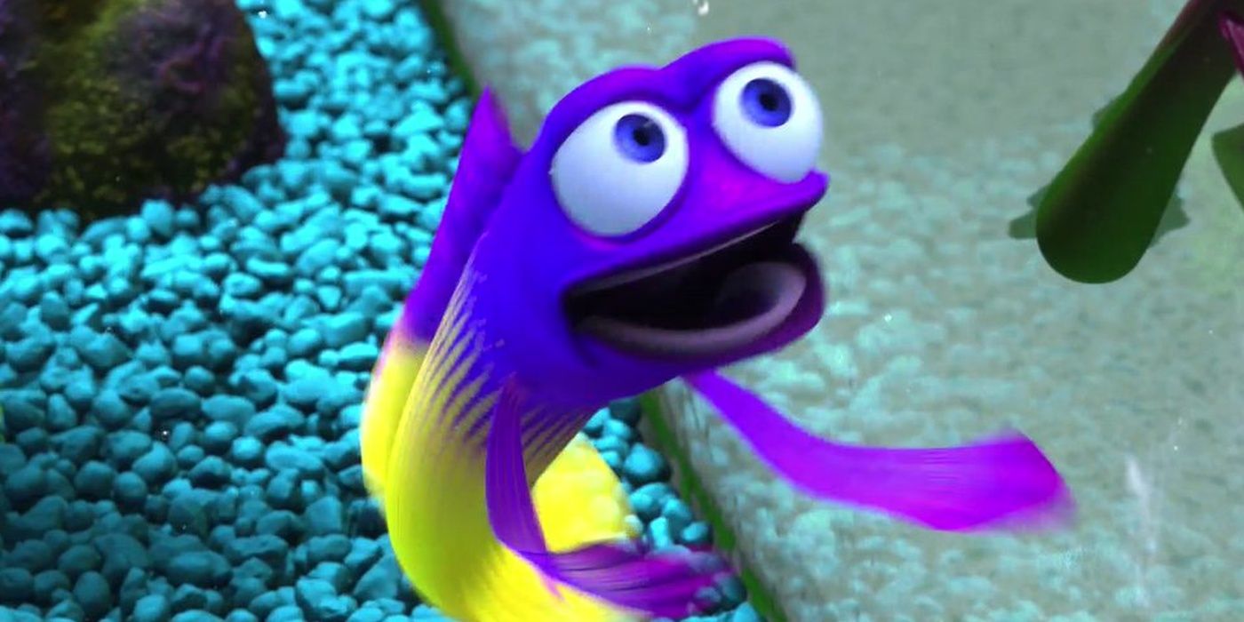 Gurgle looking worried in Finding Nemo