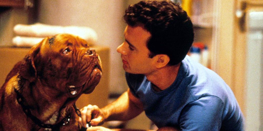 Tom Hanks with a dog in Turner and Hooch