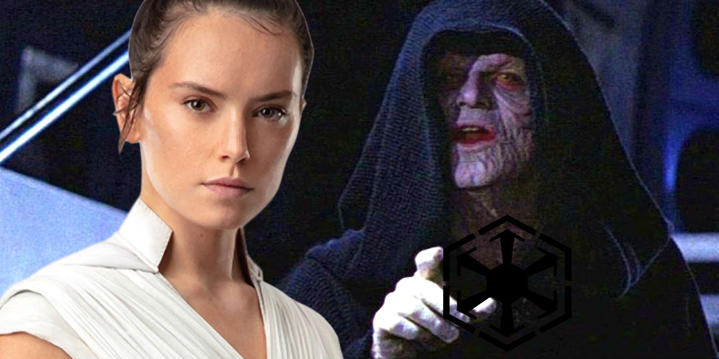 Ian McDiarmid in Star Wars Return of the Jedi and Daisy Ridley as Rey