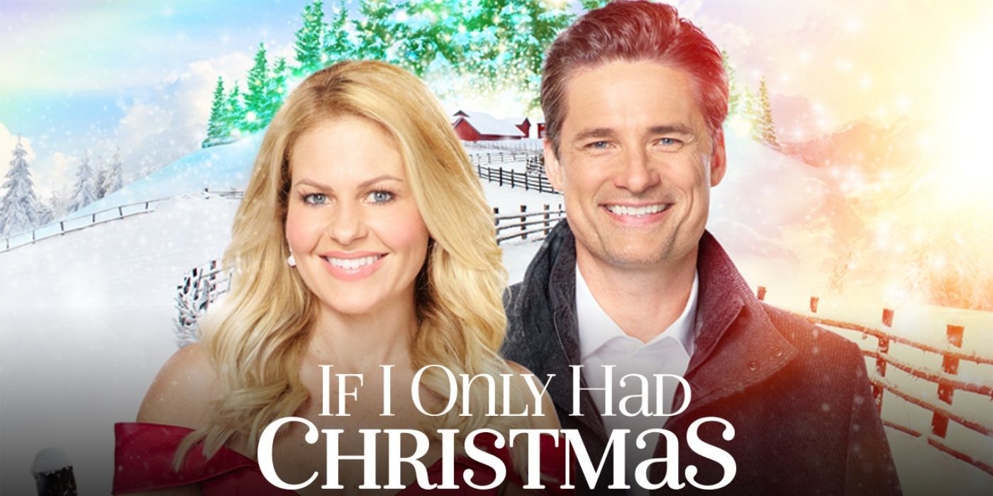 Darcy and Glenn in front of a winter setting in the promotional title card for If I Only Had Christmas