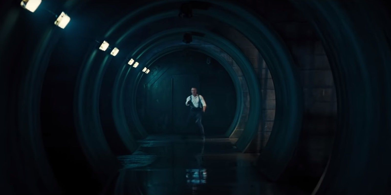 A barrel shot of James Bond in No Time to Die