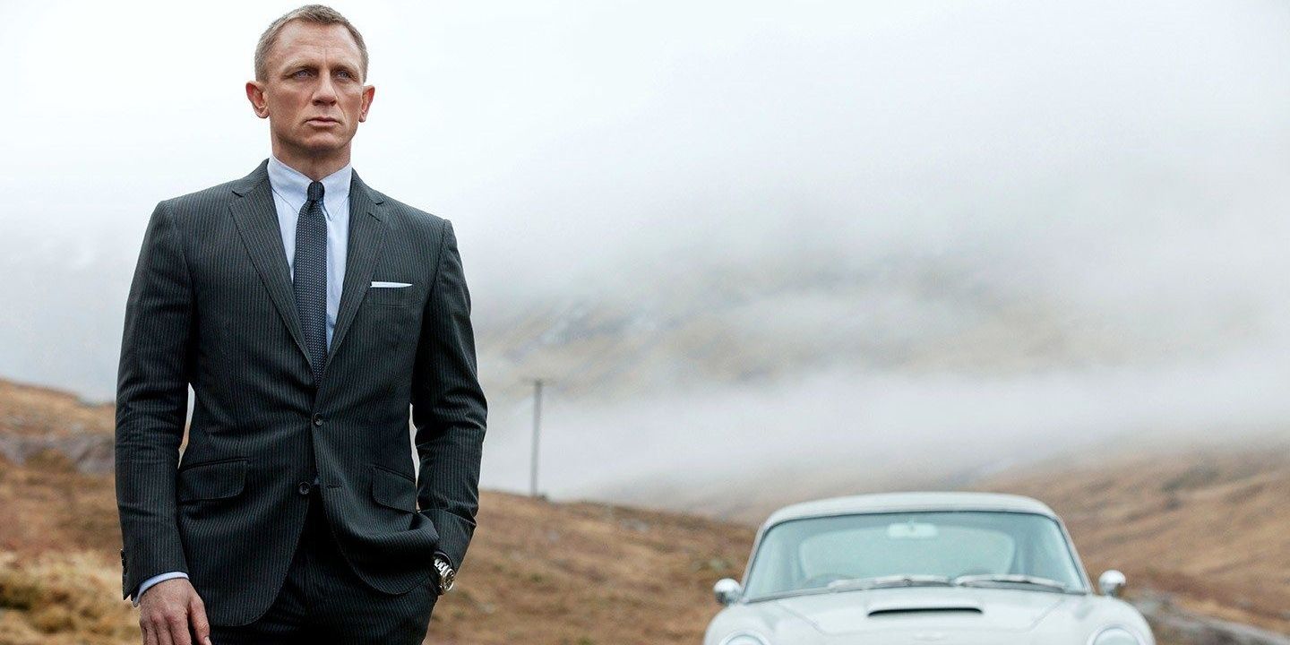 James Bond by the Aston martin in Skyfall (2012)