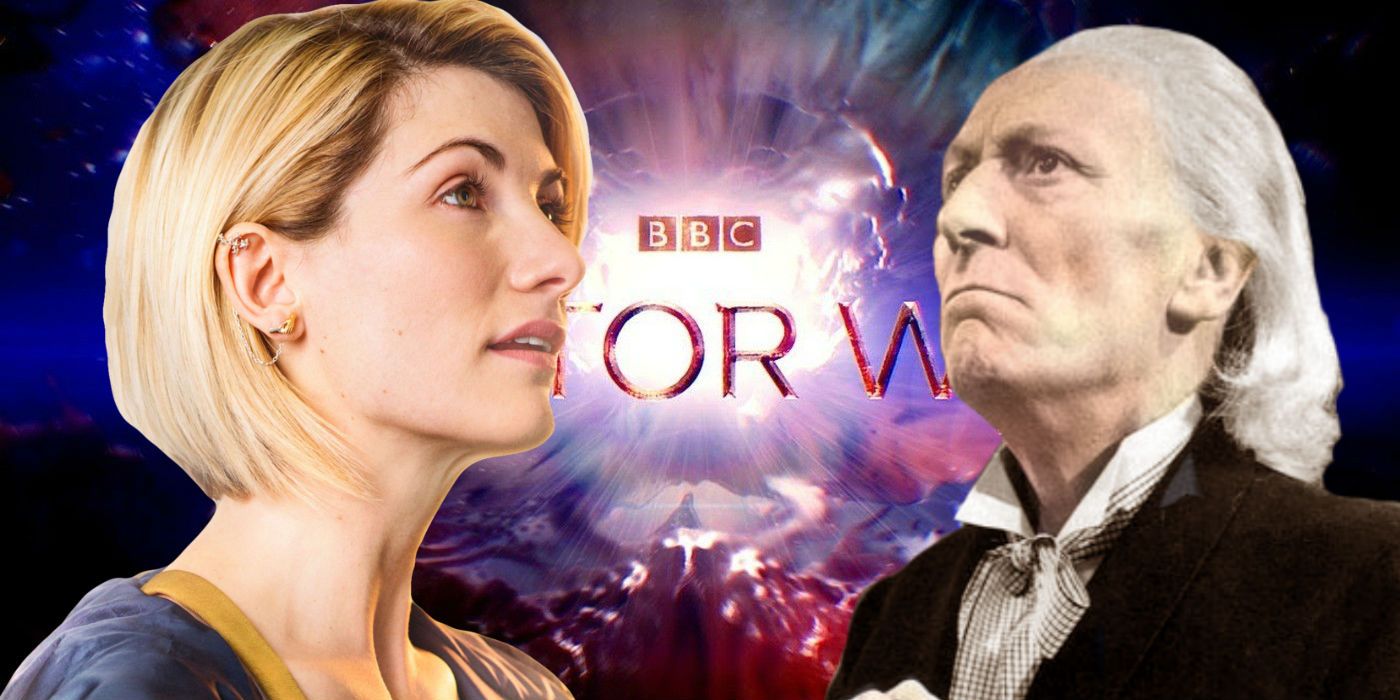 Jodie Whittaker as Thirteenth and William Hartnell as First in Doctor Who