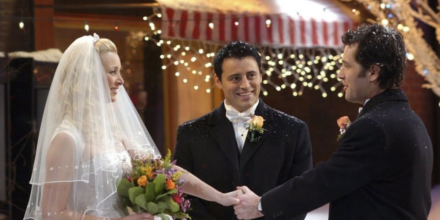 Joey officiates Phoebe's wedding to Mike in Friends. 
