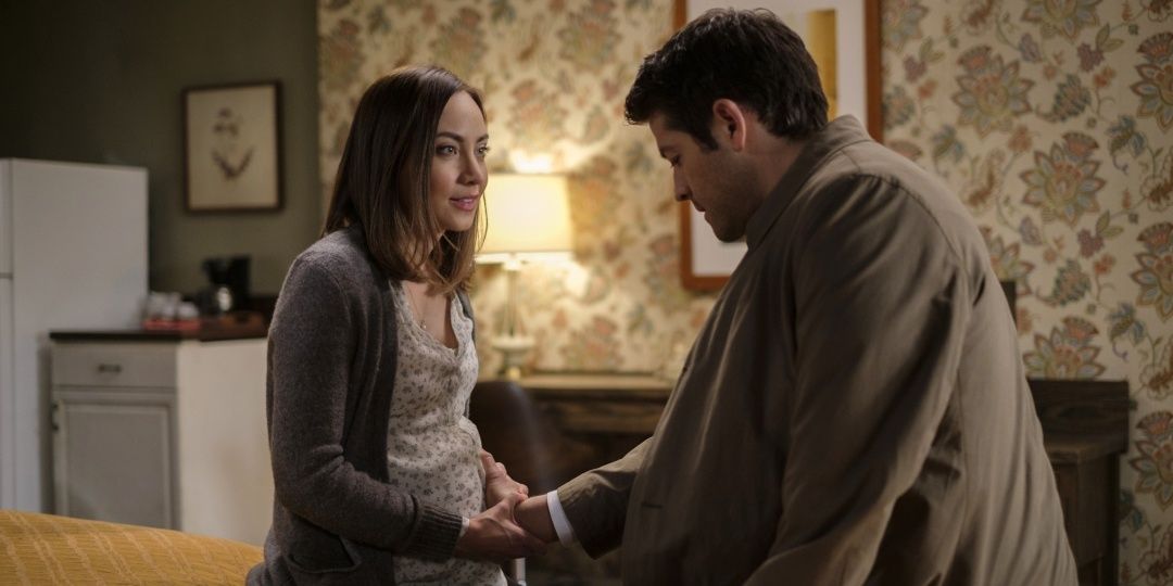 Castiel protects Kelly Kline and her unborn baby in Supernatural