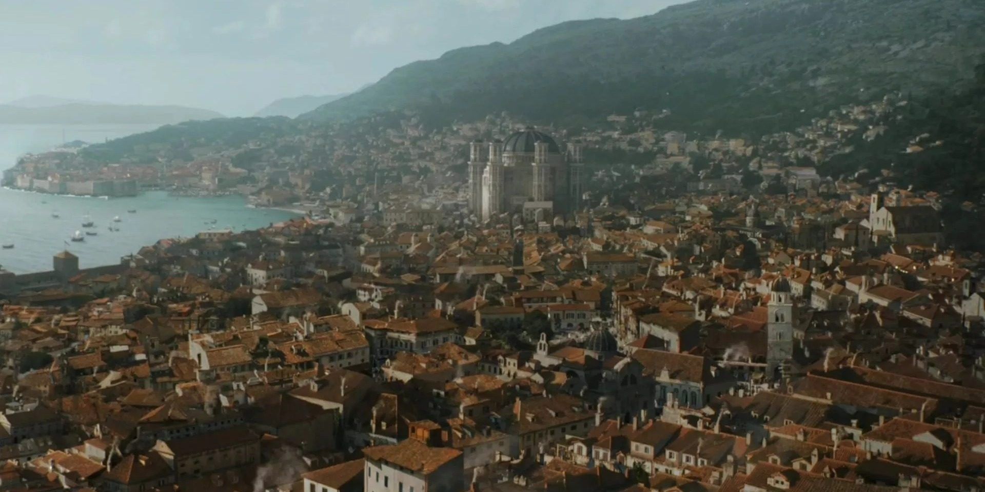 Uma vista aérea de King's Landing de Game of Thrones