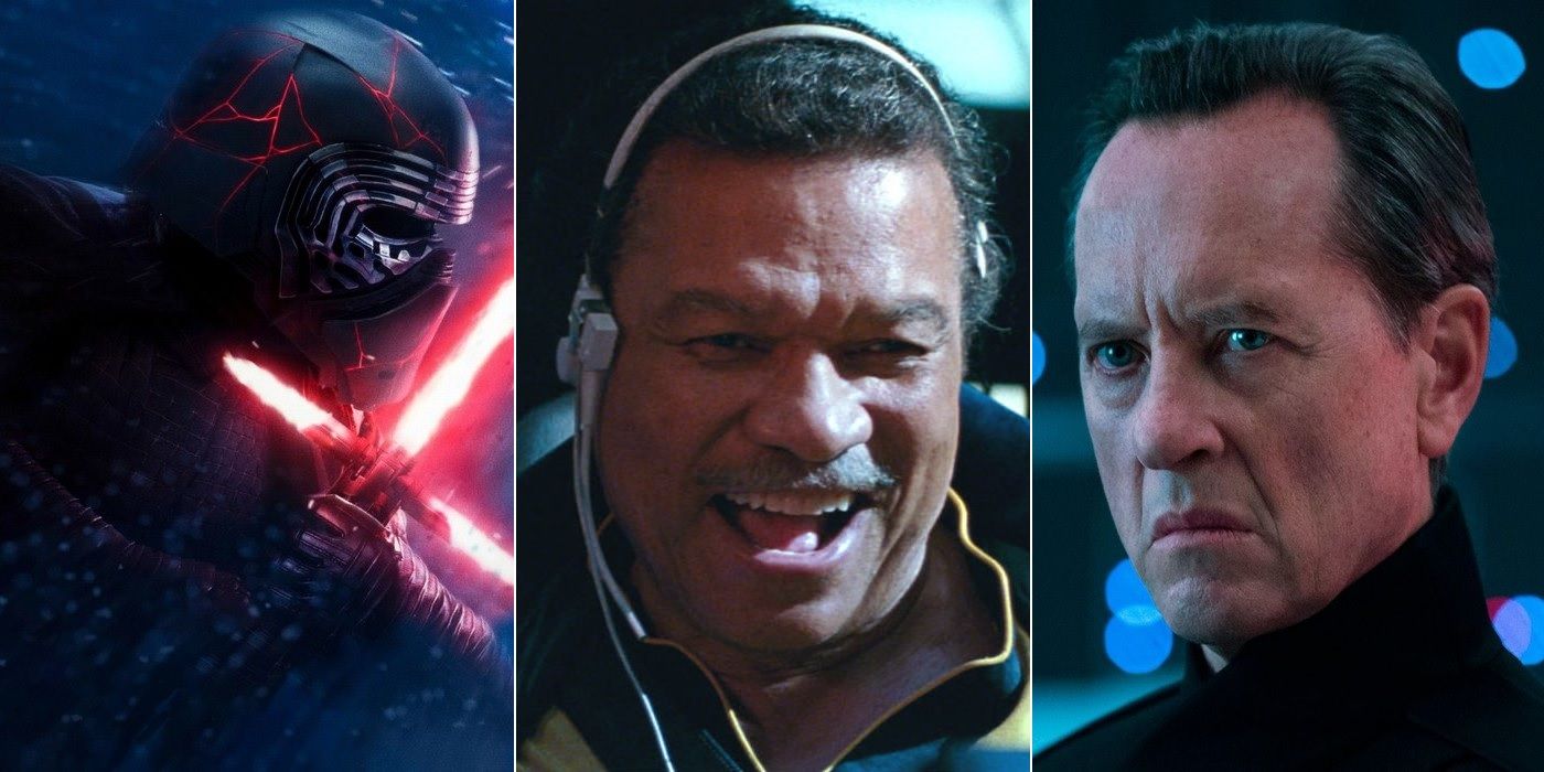 Kylo Ren, Billy Dee Williams as Lando Calrissian and Richard E. Grant as General Pryde in Star Wars The Rise of Skywalker