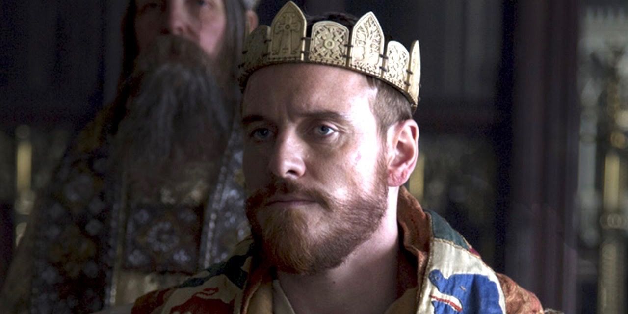 King Macbeth sitting on his throne