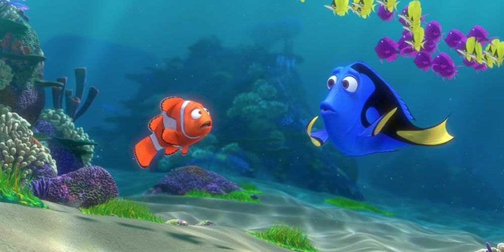 Marlin meets Dory in Finding Nemo