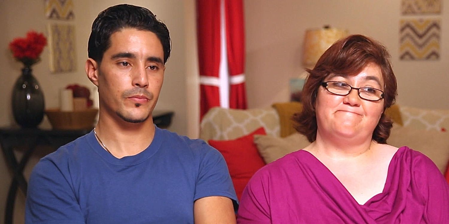 Mohamed Jbali and Danielle Mullins from 90 Day Fiance sitting together with funny expressions
