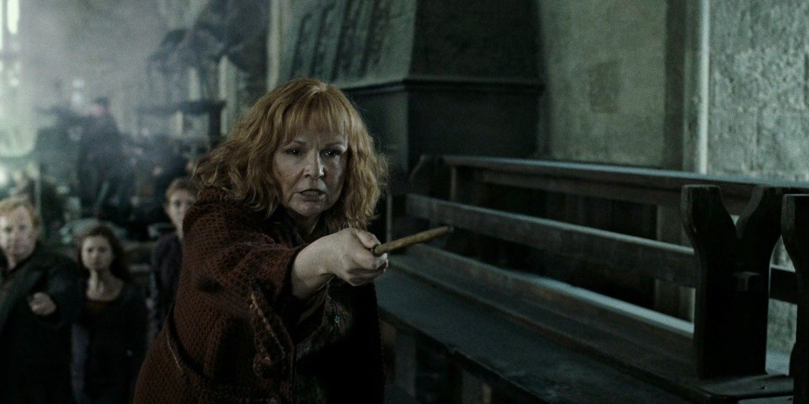 Molly Weasley facing off against Bellatrix