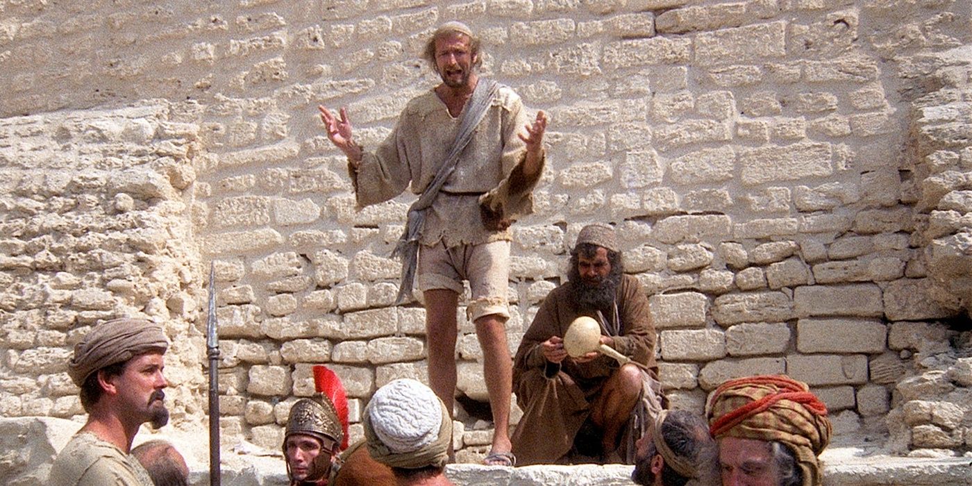 Brian addresses the crowd in Monty Python's Life of Brian.
