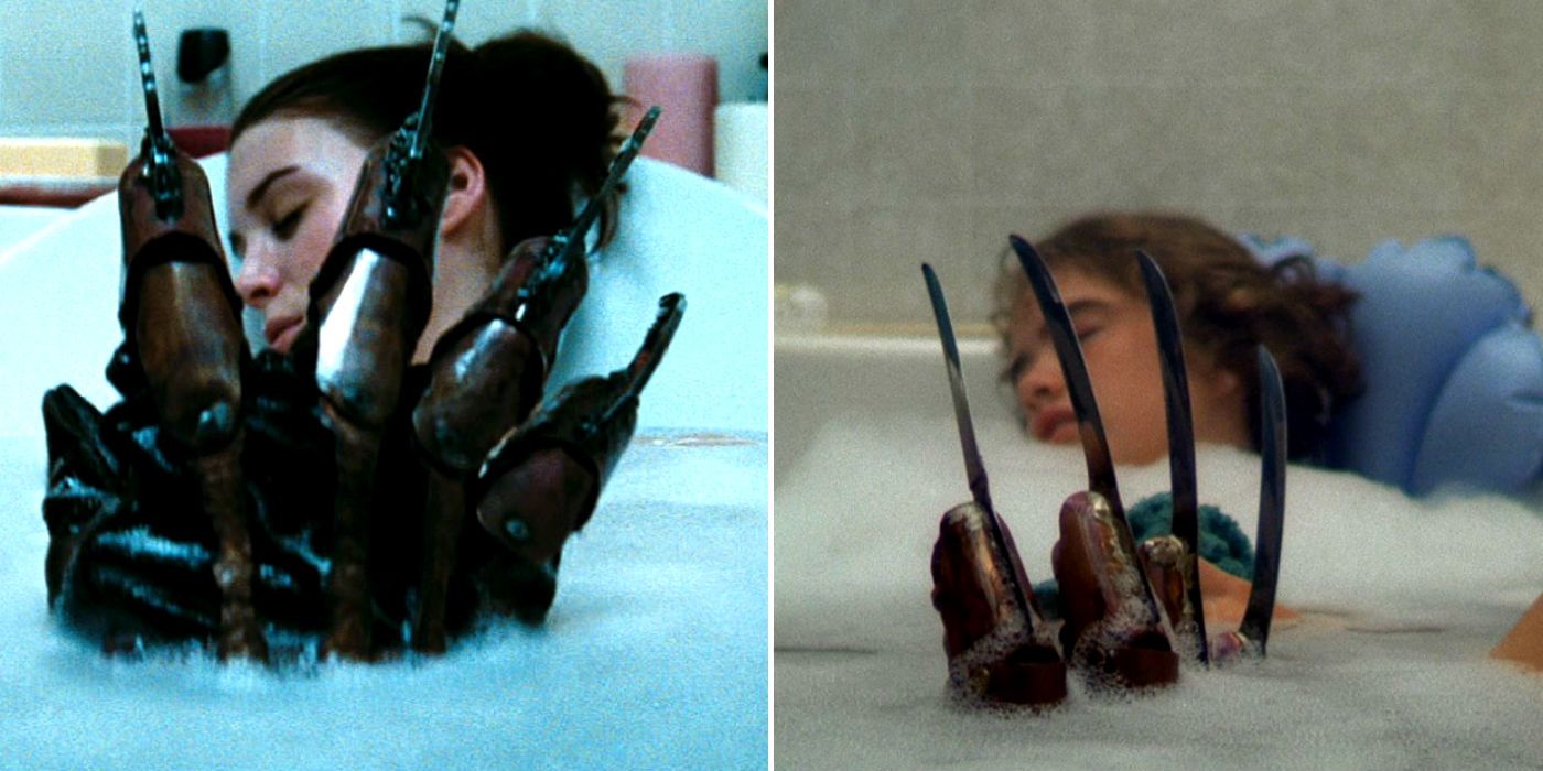 Nancy in Nightmare Original and Remake Bath Scene