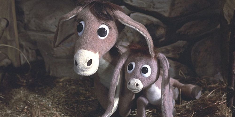 Nestor the Long Eared Christmas Donkey and his mother