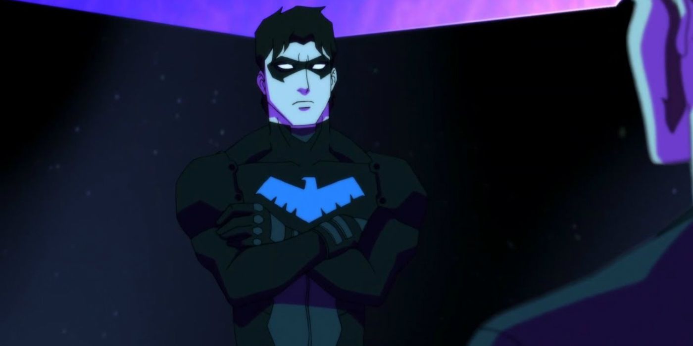 Nightwing with his arms crossed in Young Justice