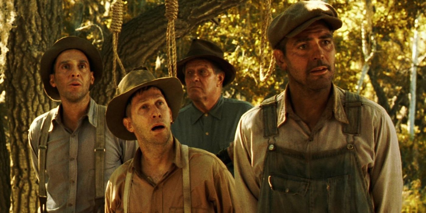 Four men look on in O Brother Where Art Thou?