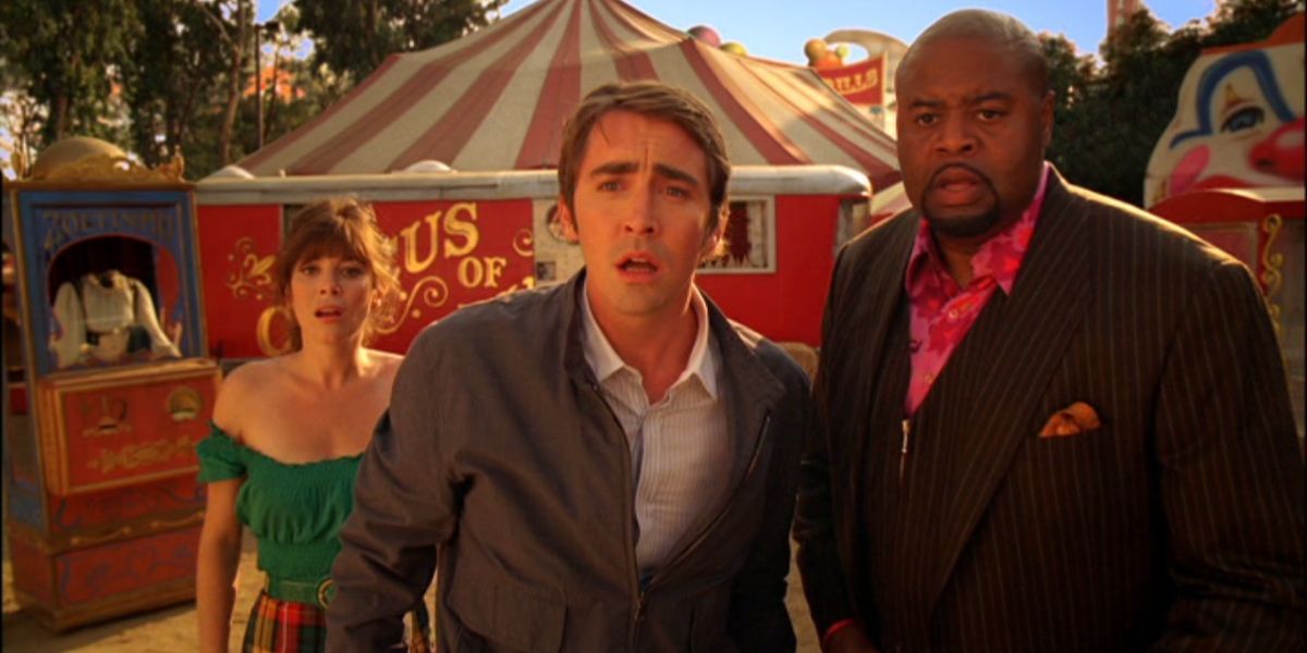 Lee Pace, Chi McBride and Anne Friel in Pushing Daisies