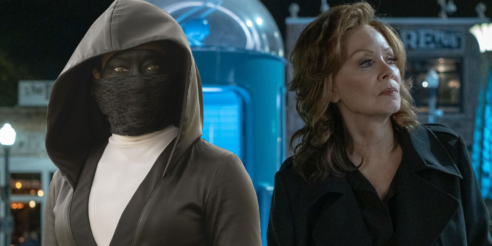 Regina King as Angela Abar Sister Night and Jean Smart as Laurie Blake Silk Spectre in Watchmen