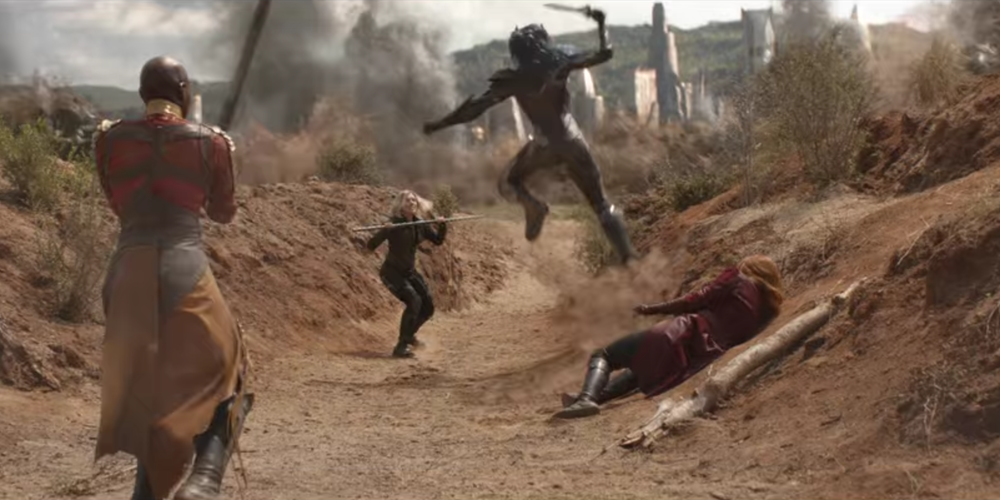 Female Line-up Avengers Infinity War Okoye Natasha Wanda