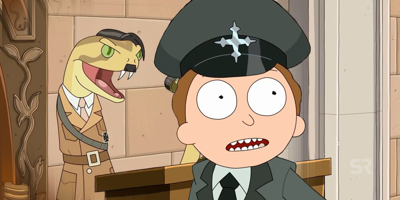 Fascist Morty with Snake Hitler on RIck and Morty