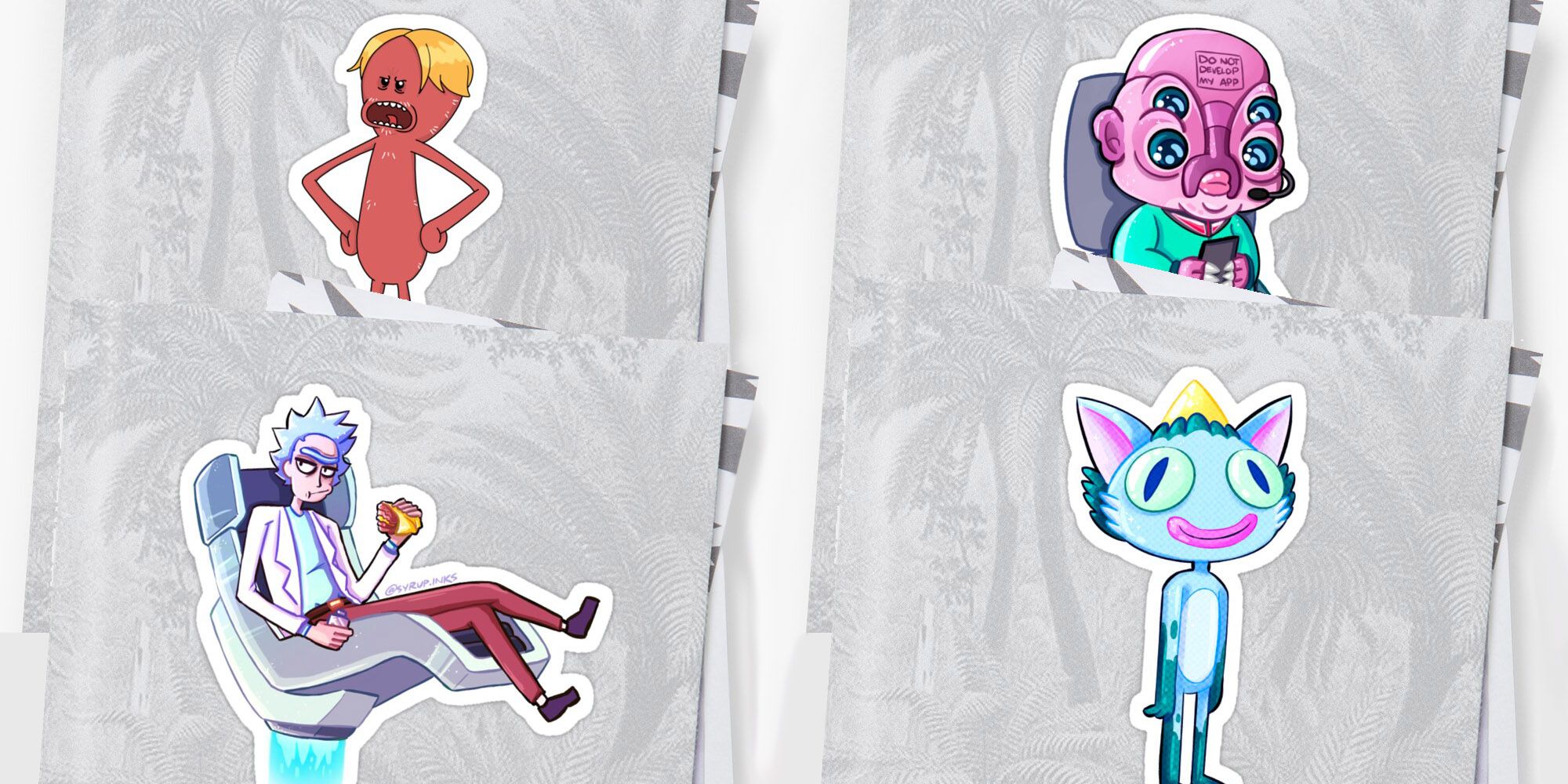 Rick and Morty Redbubble Giveaway Stickers