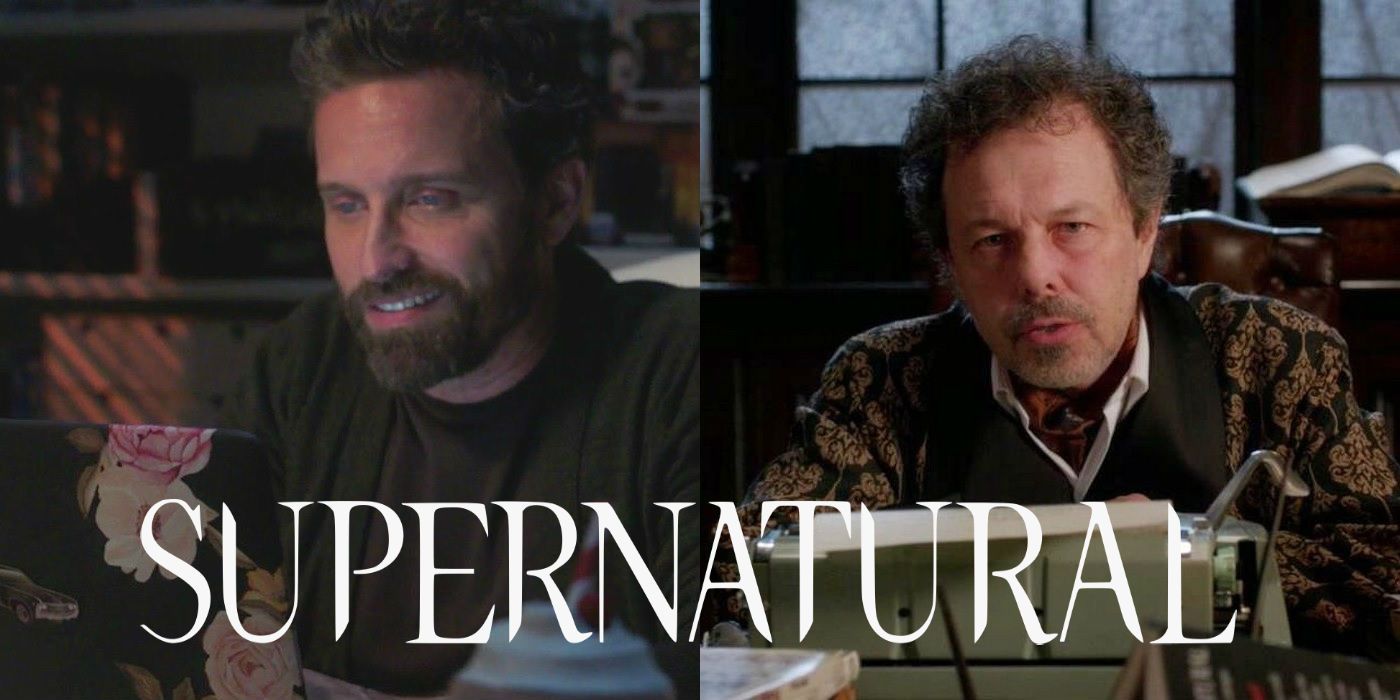 Rob Benedict as God Chuck and Curtis Armstrong as Metatron in Supernatural