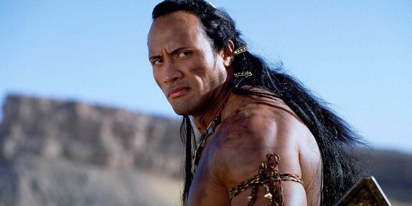 The Scorpion King looks back over his shoulder