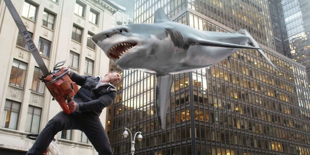 SHARKNADO, the climax scene in downtown Los Angeles