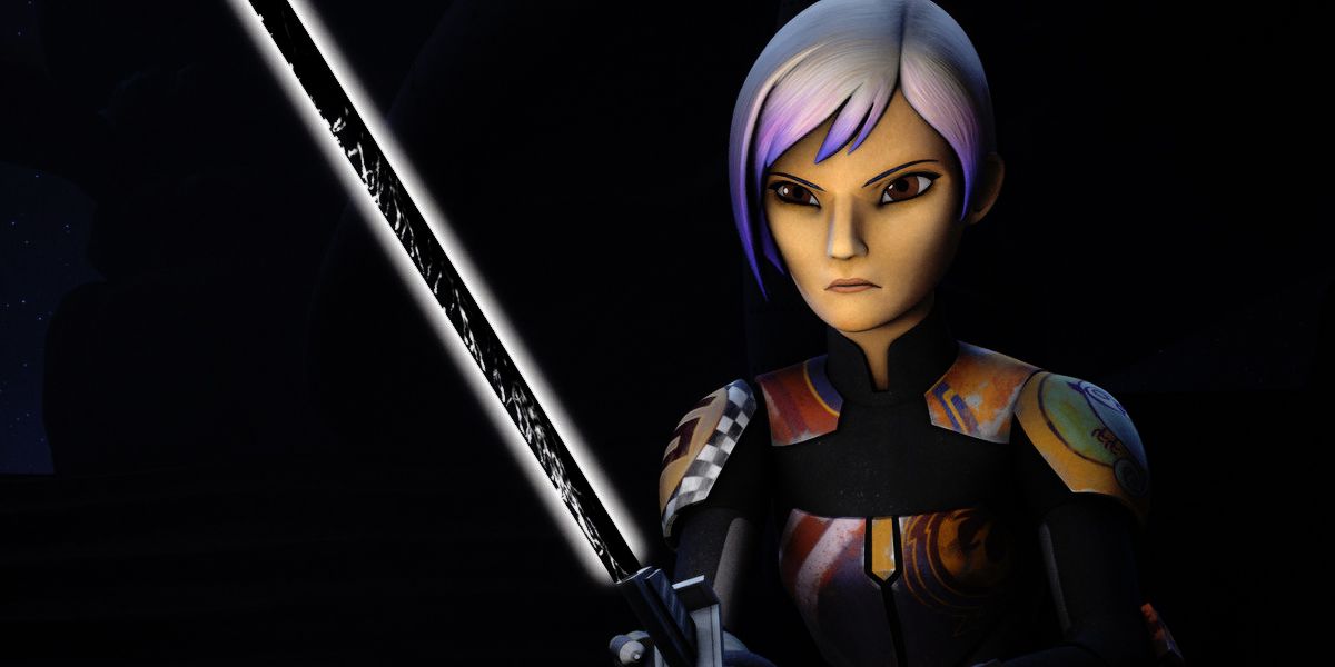 Sabine Wren trains with the darksaber in Star Wars Rebels