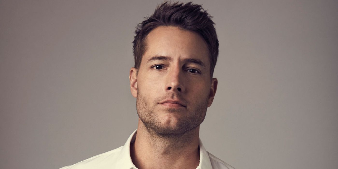 Justin Hartley looks directly at the camera in Selling Sunset.