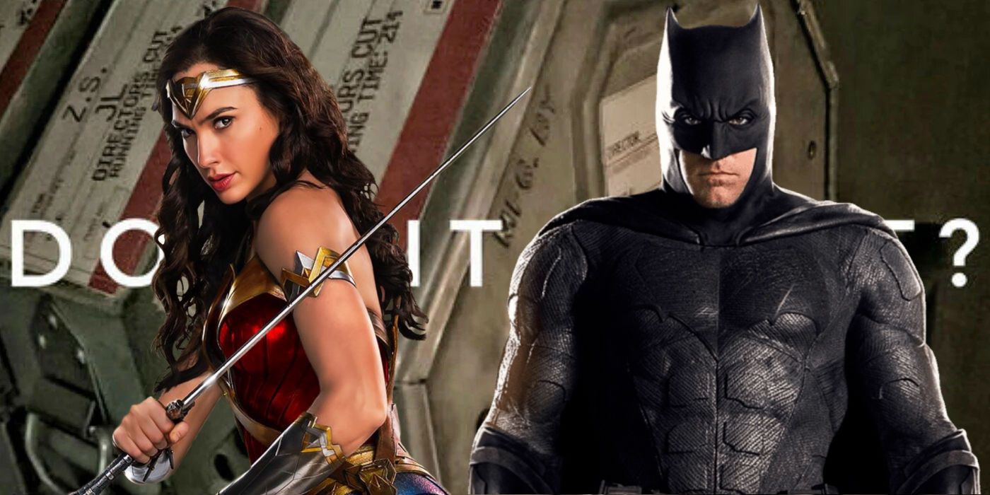 Snyder Cut Gal Gadot as Wonder Woman and Ben Affleck as Bruce Wayne Batman in Justice League