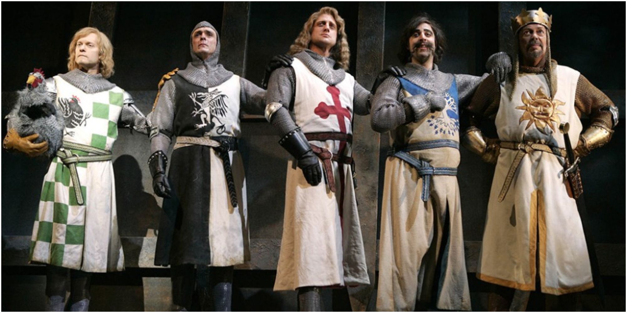 The knights as they appeared in Spamalot